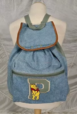 Vintage Winnie The Pooh  Draw String Backpack Disney Denim Excellent Condition  • $29.99