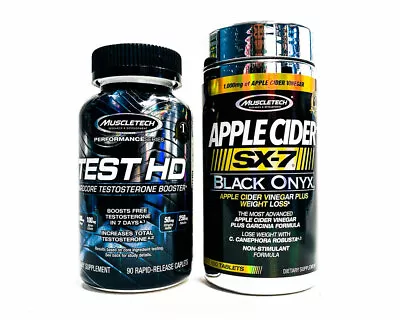 2-PACK Muscletech TEST HD Test Booster + Apple Cider+ SX-7 Black Onyx • $47.99