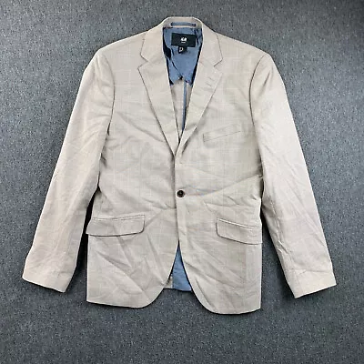 H&M Slim Fit Blazer Jacket Mens 44R Window Pane Check One Button Spandex Viscose • $33.99