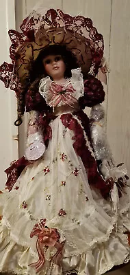 Homeart Bisque Porcelain Doll Victorian Style  Isabella  50cm/19  W/stand • $29