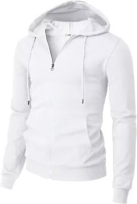 H2H Men's Zip Up Hoodie Lightweight Long Sleeve Basic Slim Fit Cotton SweatShirt • $67.73