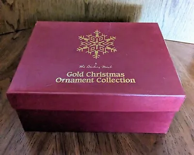 DANBURY MINT EMPTY Storage Box For 12 Gold Christmas Ornaments Snowflake • $25
