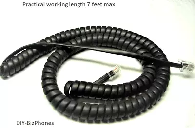 25-Pack Lot Mitel Black Handset Cord 5200 5300 6900 Series IP Phone Curly 12Ft • $39.99