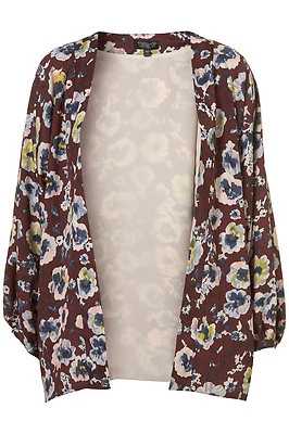 £40 • Buy Topshop Petite Brown Wine Graffiti Print Kimono Cover Up UK 12 EURO 40 US 8 BNWT