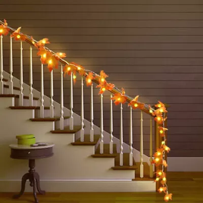 £4.99 • Buy Halloween String Lights Maple Leaves Lamp Light Up Indoor Outdoor Party Decor 6M