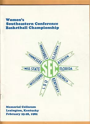 1982 Women's SEC Tournament Program Tennessee Vols Pat Summitt Georgia P69 • $30