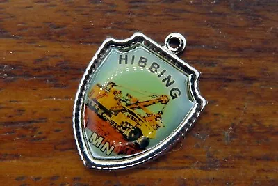 Vintage Silver HIBBING MINNESOTA STATE IRON MINE TRAVEL SHIELD Charm 34-2 • $16.95