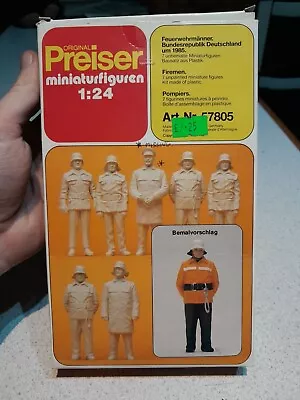 PREISER 1/24 Academy Figures 57805 Firemen + Horses • £9.99