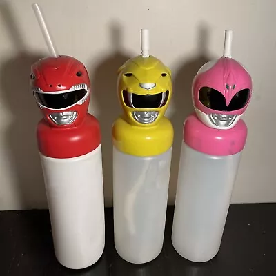 1994 Power Rangers Mighty Morphin Ranger Water Bottle Helmet Lot Of 3 • $75