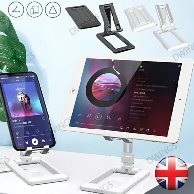 Adjustable Tablet Stand Holder Mount Desk Portable For IPad IPhone Samsung Phone • £3.99