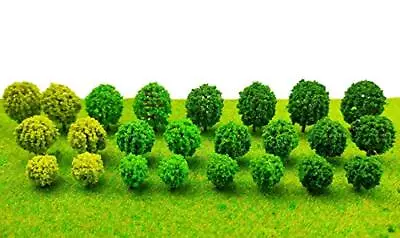 24Pcs Mini Model Trees Mixed Bush Trees Vegetation Groups Shrubs For Model Tr... • $13.86