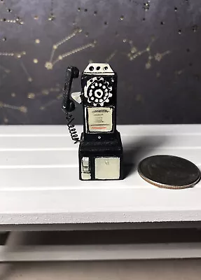 MINIATURE 1:12 Scale 1950s Vintage Pay Phone Made Of Resin Brand New • $16.99