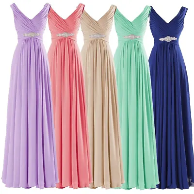 NEW Evening Formal Party Ball Gown Prom Bridesmaid Long Dress 6-22 20 Colors • £44.02