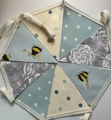 Handmade Oilcloth Bunting - Garden/Home Contemporary - 2 Meters Double Sided • £16.50