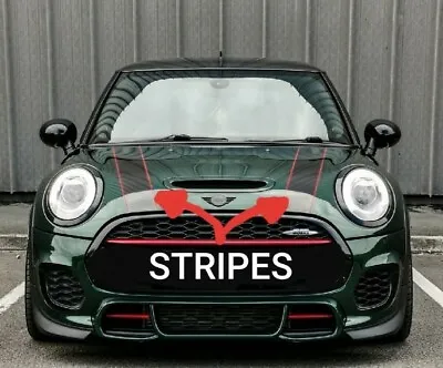 Bonnet Stripes For MINI. John Cooper Works JCW Style Red Black. MK123. UK • $25.49