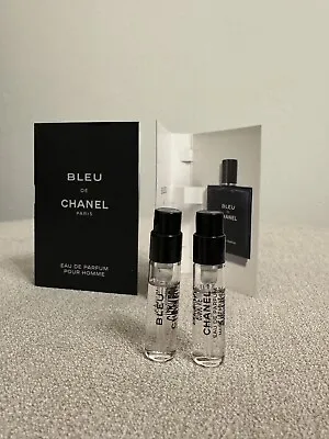 Bleu De Chanel PARFUM 3ml（1.5ml X2 ）Edp Pour Homme Spray  - Brand New - For Men • £12.98