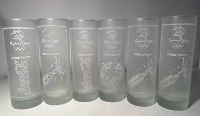 2000 Sydney Olympics Coca Cola Frosted Drinking Glasses Official Partner 6 Inbox • $50