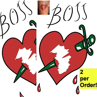 £7.99 • Buy 2 Boss,Frank N Furter Rocky Horror Show Heart Tmp Tattoo For Fancy Dress Costume