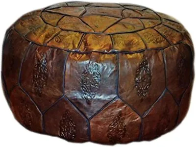 Egyptian Moroccan Handmade Genuine Leather Ottoman Pouf XL ( Empty ) • $49.99