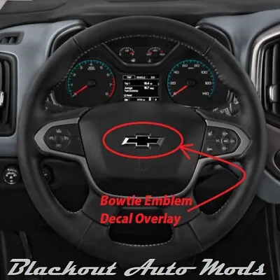 Matte Black Vinyl BowTie Steering Wheel Emblem Overlay Decal Chevrolet Colorado • $5.79