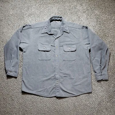 Vintage Five Brother Flannel Shirt Mens Large Gray Long Sleeve Button Up • $16.19