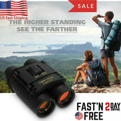 Portable Binoculars 30x60 Zoom Outdoor Travel Folding Small Telescope Hunting • $9.99