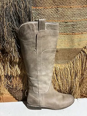 Frye Paige 3477534 Women’s Grey Leather Tall Riding Boots Size 7.5 B • $59.99