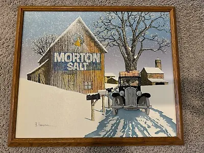 H. Hargrove Painting Morton Salt 20x24” Framed Vintage Art Postal USPS Original • $150