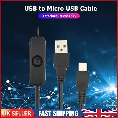 USB To Micro USB Cable On/Off Switch Charger Power Supply Cord For Raspberry Pi • £5.19