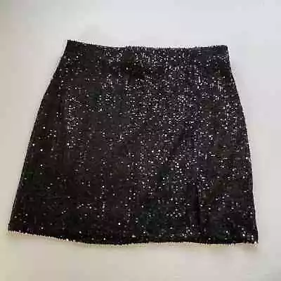 Art Class Girls Stretch Black Sequin Pull On Mini Skirt Size XL (14-16) Lined • $7.50