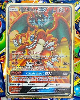 Toon Charizard GX Rainbow Gold Metal Pokémon Card Collectible Gift • $10.99