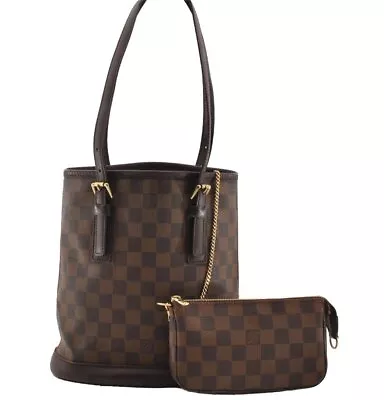 Authentic Louis Vuitton Damier Marais Bucket Shoulder Tote Bag N42240 LV 2385I • $152