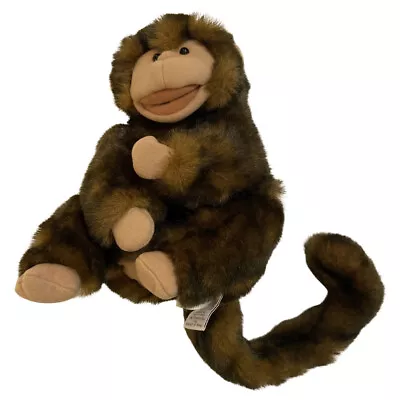 Folkmanis Folktails 9  Monkey Plush Hand Puppet Stuffed Animal Brown Long Tail • $14.99