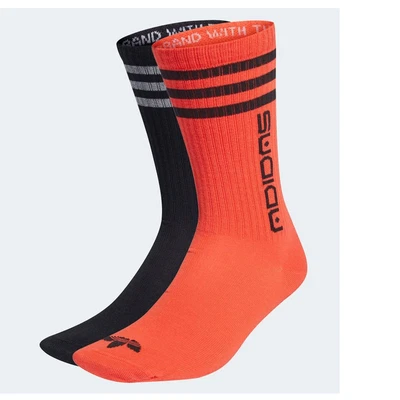 $28.42 • Buy Adidas Originals 2er Pack Solid Crew Socks Set Stockings Trefoil Black Red