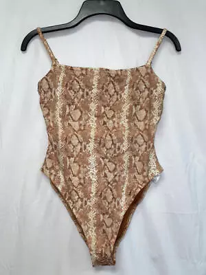 MSRP $203 Vitamin A Jenna Bodysuit Sand Snake Beige Size Large NWOT • $42