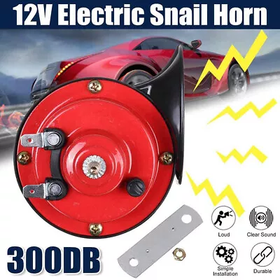 300DB 12V Waterproof Red Electric Snail Horn For Truck Motorcycle Boat • $7.98