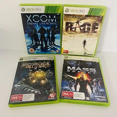 Xbox 360 Games Bundle Lot X4 - XCOM Rage Mass Effect Bioshock 2 - Aus Post • $23.90