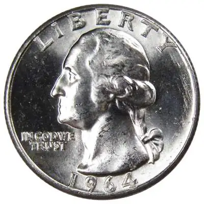 1964 Washington Quarter BU Uncirculated Mint State 90% Silver 25c US Coin • $11.99