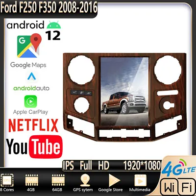 12.1 Tesla Vertical Screen For Ford F250 F350 2008-2016 Car Radio Gps Navigation • $758.94