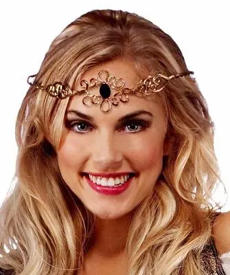 Medieval Princess Gold Circlet Crown Adult Costume Head Ornament One Size • £15.07