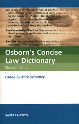 Osborns Concise Law Dictionary Mick Woodley Used; Good Book • £3.60