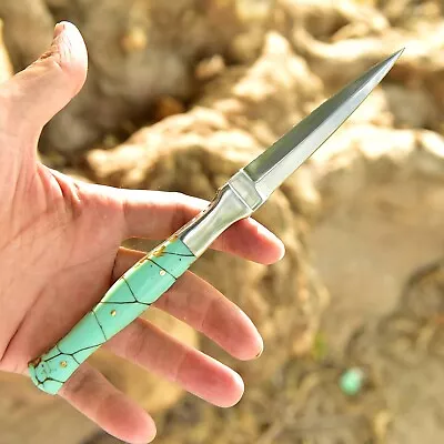 $31.50 • Buy Double-Edged V42 Military Damascus Steel Dagger Boot Knife Resin Handle X267