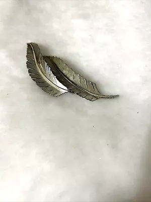 Vintage Jewelry BEAU STERLING Double Leaf Pin Brooch • $25