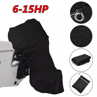 Full Outboard Boat Engine Motor Cover Dust Rain Protectot For 6hp - 15hp 600D • $27.95