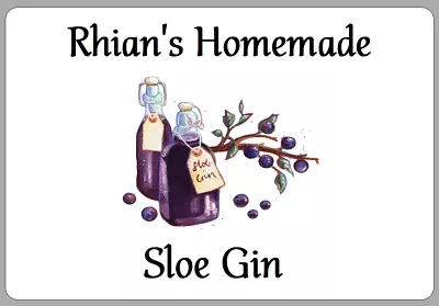 8 Personalised Homemade Sloe Gin Bottle Labels Various Homebrew Drink Stickers • £2.70