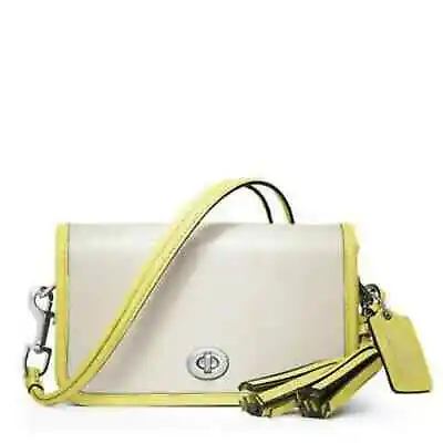 COACH Archival Legacy Penny Two-Tone Leather Crossbody Yellow Gray • $120