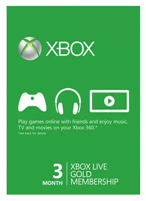 Xbox Live 3-Month Gold Membership Card | MESSAGE ME FOR CODE AFTER PURCHASE • $25