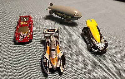 Vintage1990 Lot Mattel Hot Wheels Goodyear Blimp Hydroplane SpaceCar Tattoo Mach • $19.50