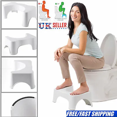 £9.95 • Buy Toilet Step Stool Non Slip Bath Bathroom Squat Stool Platform Sit Step Shower Uk