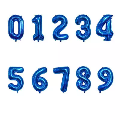 Blue Numbers Balloon Large Number Blue Mylar Foil Balloons • $6.95